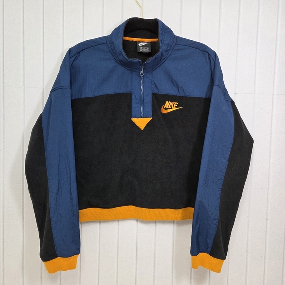 Nike Blue And Orange Polar Fleece Half Zip Sweatshirt Half zip Size XL - Picture 2 of 14